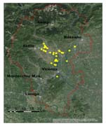 Distribuzione geografica dei prati ricchi di specie nella provincia di Vicenza.
